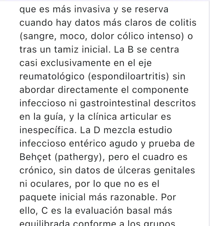 Recorte real de la justificación detallada dentro de Gliamediq